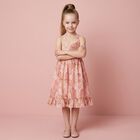 Girls Pink Floral Halter Dress, 1, hi-res