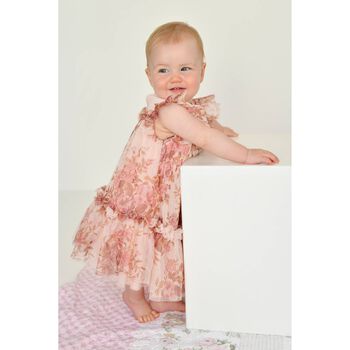 Baby Girls Pink Floral Tulle Dress 