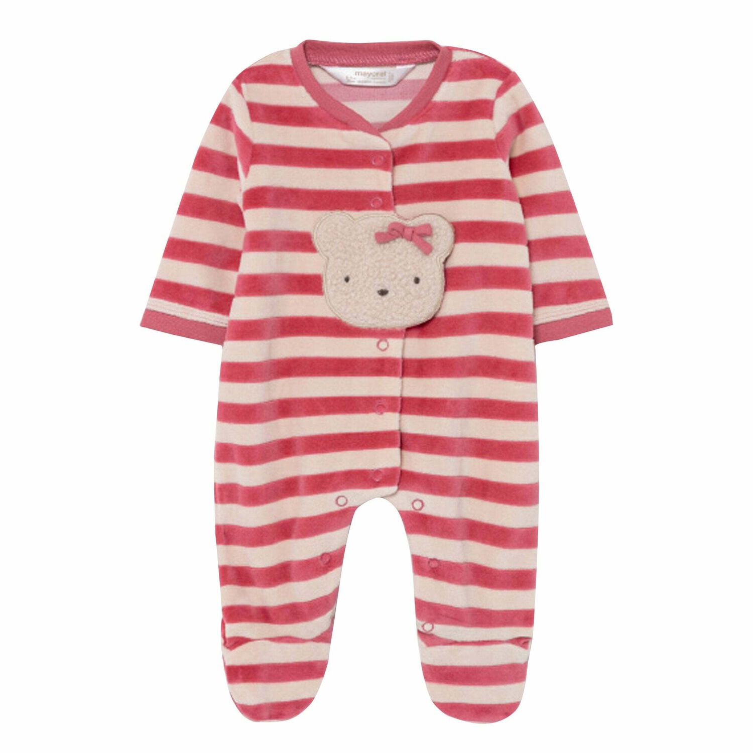 Baby Girls Red & Ivory Bear Babygrow, 1, hi-res image number null