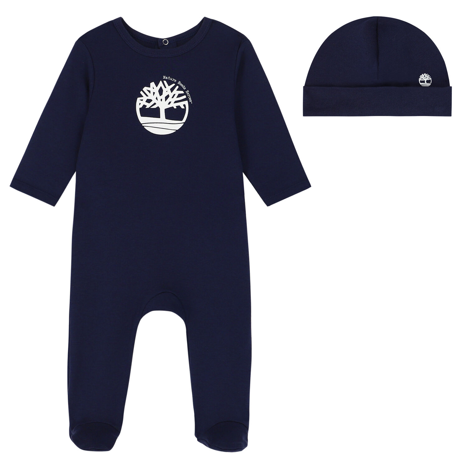 Baby Boys Navy Logo Babygrow Set, 1, hi-res