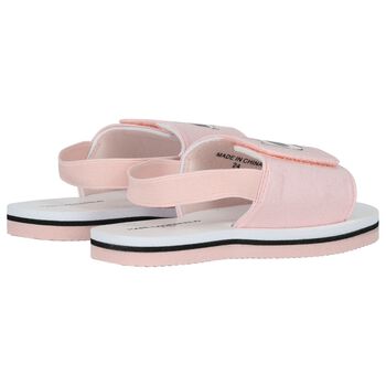 Girls Pink & White Ikonik Choupette Sandals