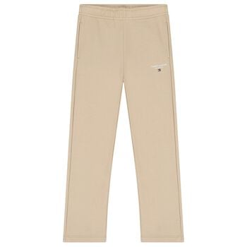 Boys Beige Logo Joggers