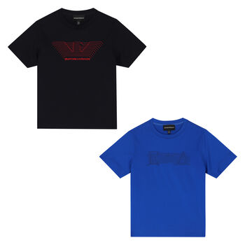 Boys Black & Blue Logo T-Shirt (2-Pack)