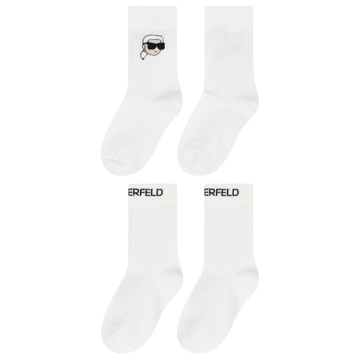White Karl Ikonik Logo Socks (2 Pack), 1, hi-res image number null