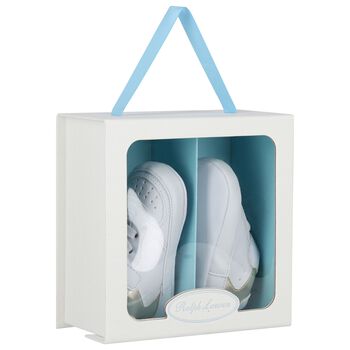 Baby Boys White & Gold Logo Pre Walker Shoes