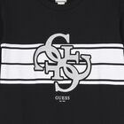 Girls Black Logo Sweatshirt Dress, 2, hi-res