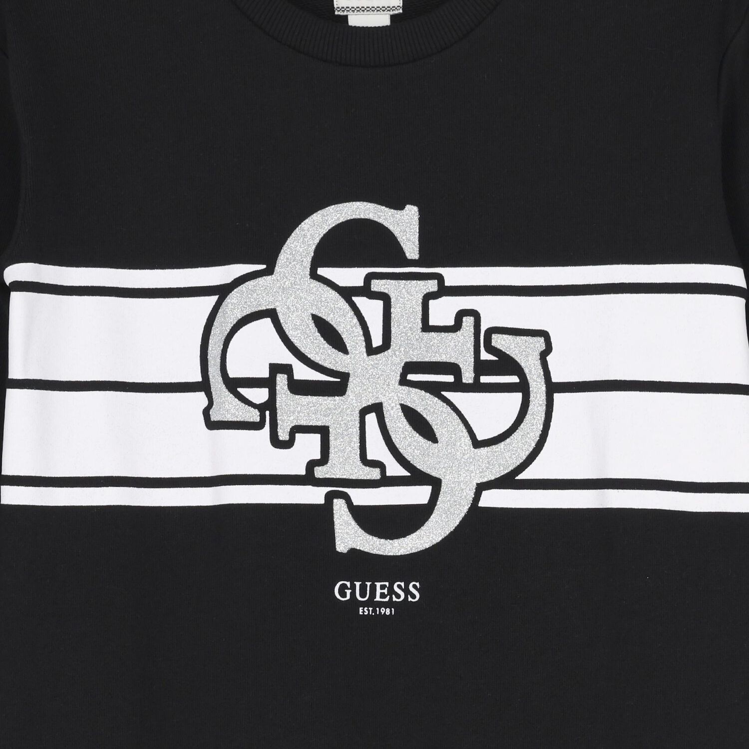 Girls Black Logo Sweatshirt Dress, 2, hi-res image number null