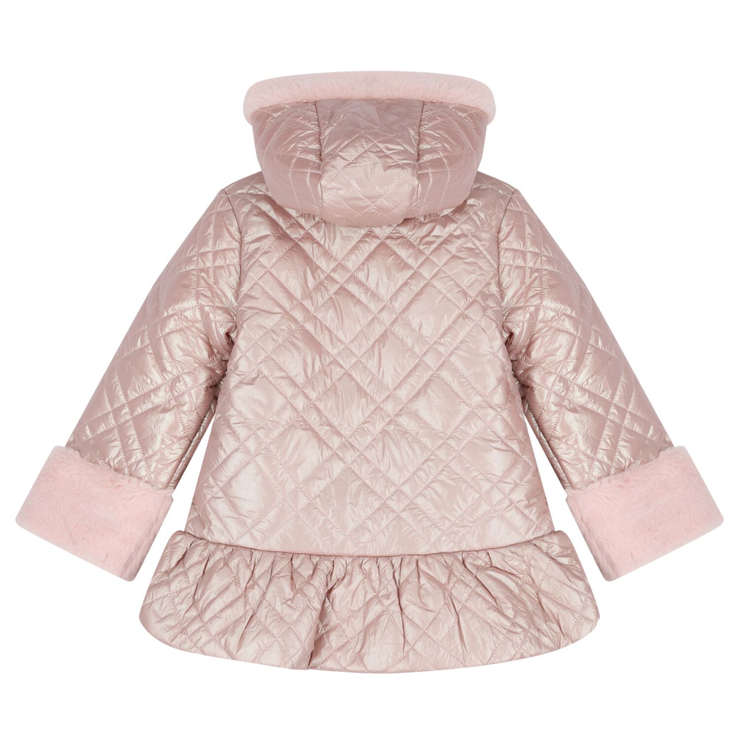 Girls Pink Quilted Puffer Jacket, 1, hi-res