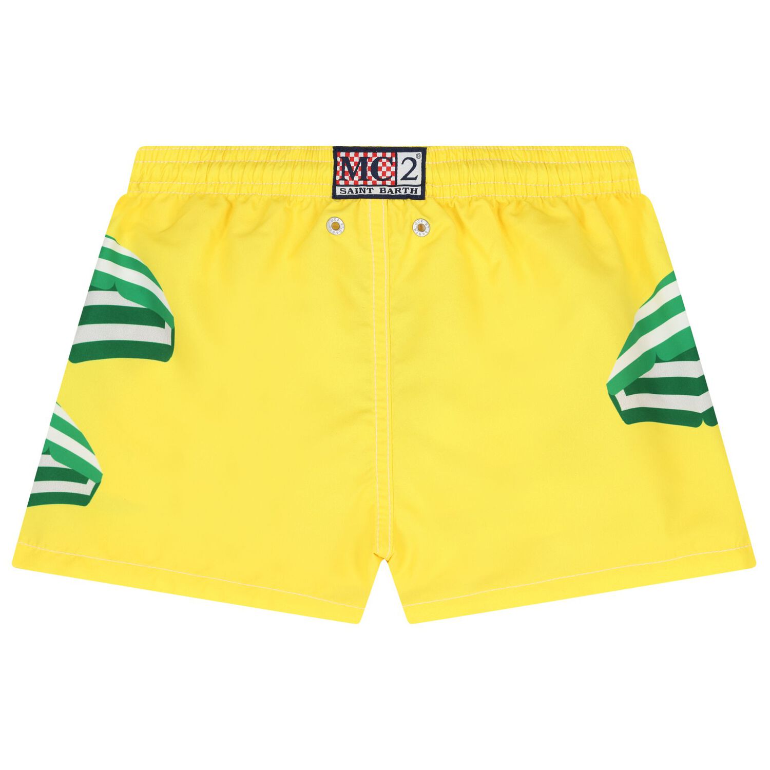 Boys Yellow Logo Swim Shorts, 1, hi-res