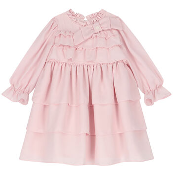Younger Girls Pink Tiered Dress