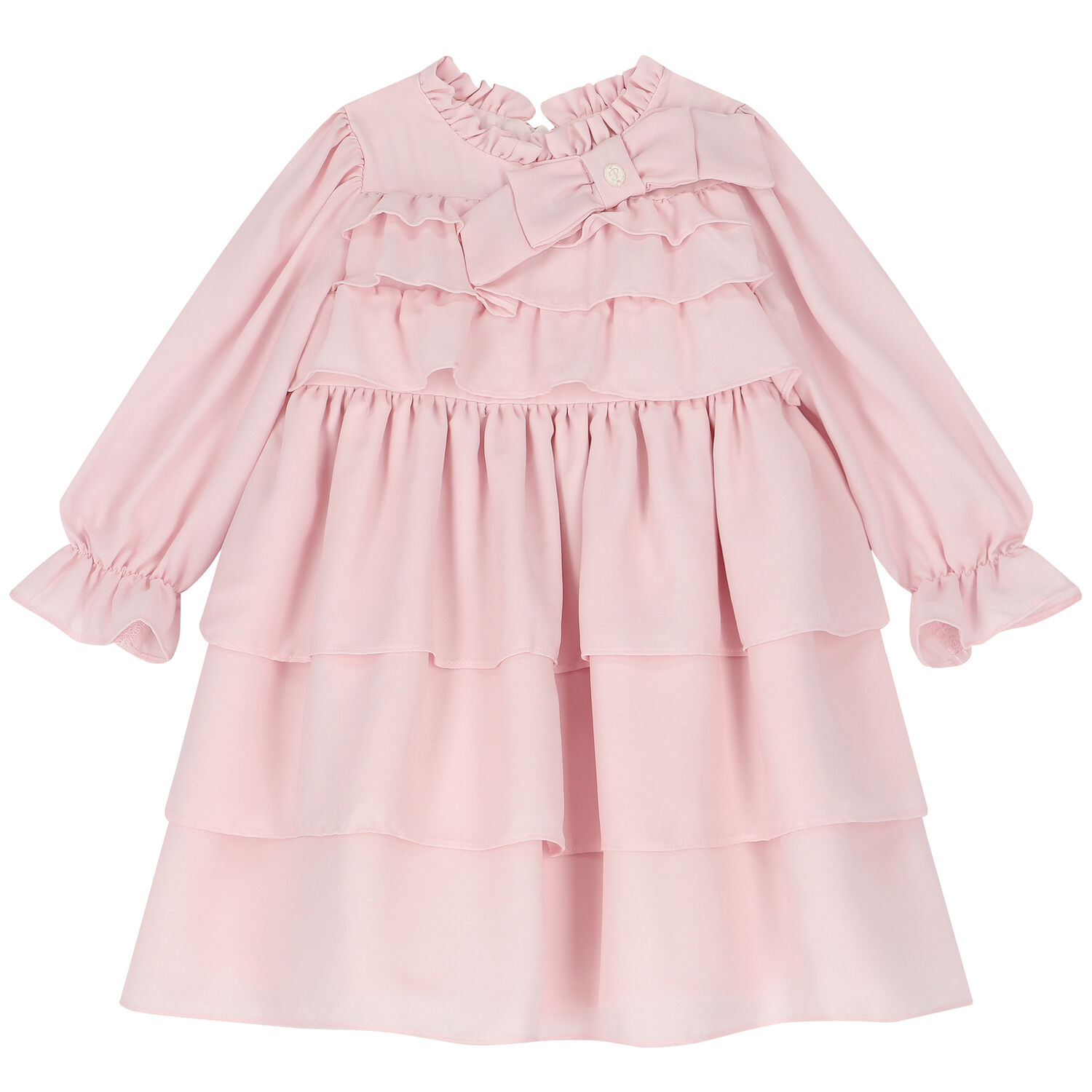 Younger Girls Pink Tiered Dress, 1, hi-res image number null