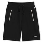 Boys Black Logo Shorts, 1, hi-res