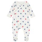 White Hearts Babygrow, 1, hi-res