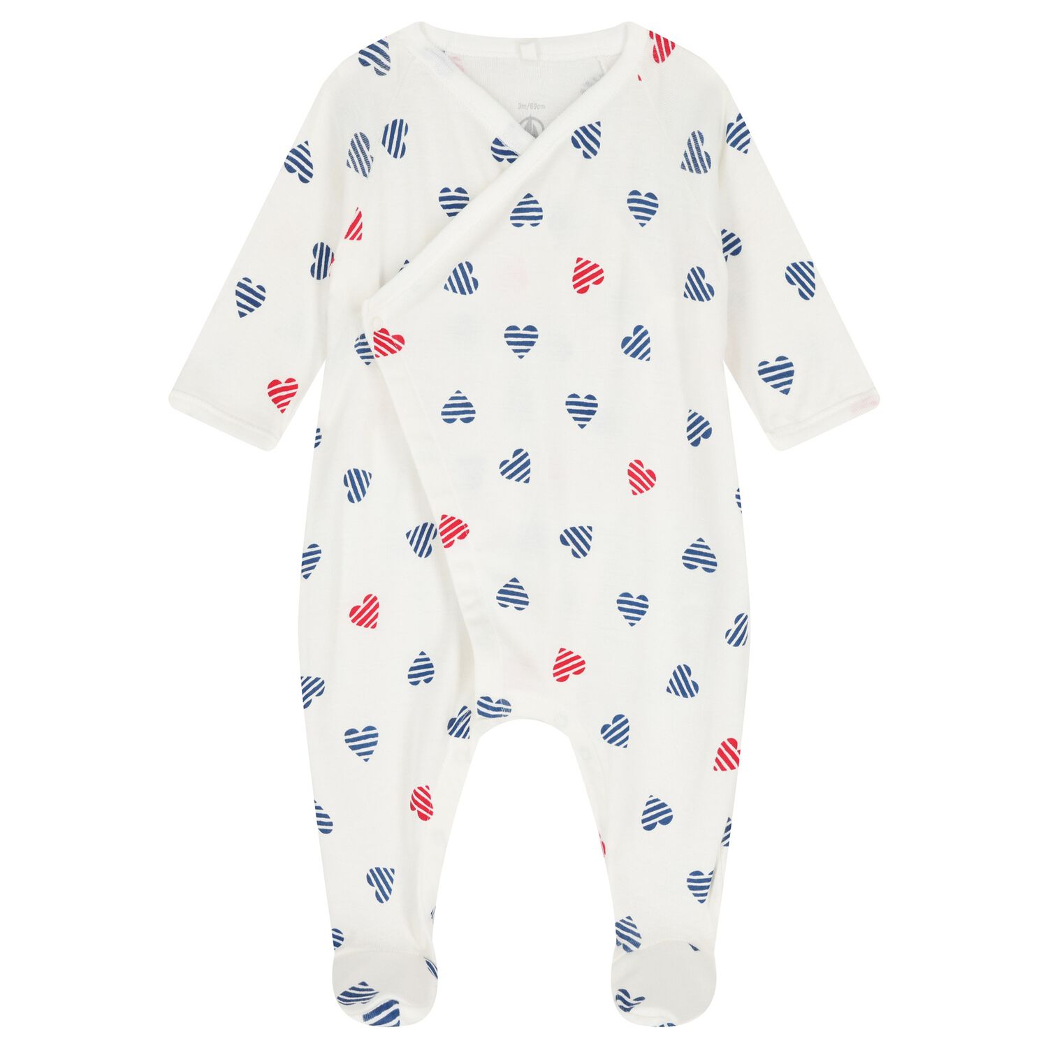 White Hearts Babygrow, 1, hi-res