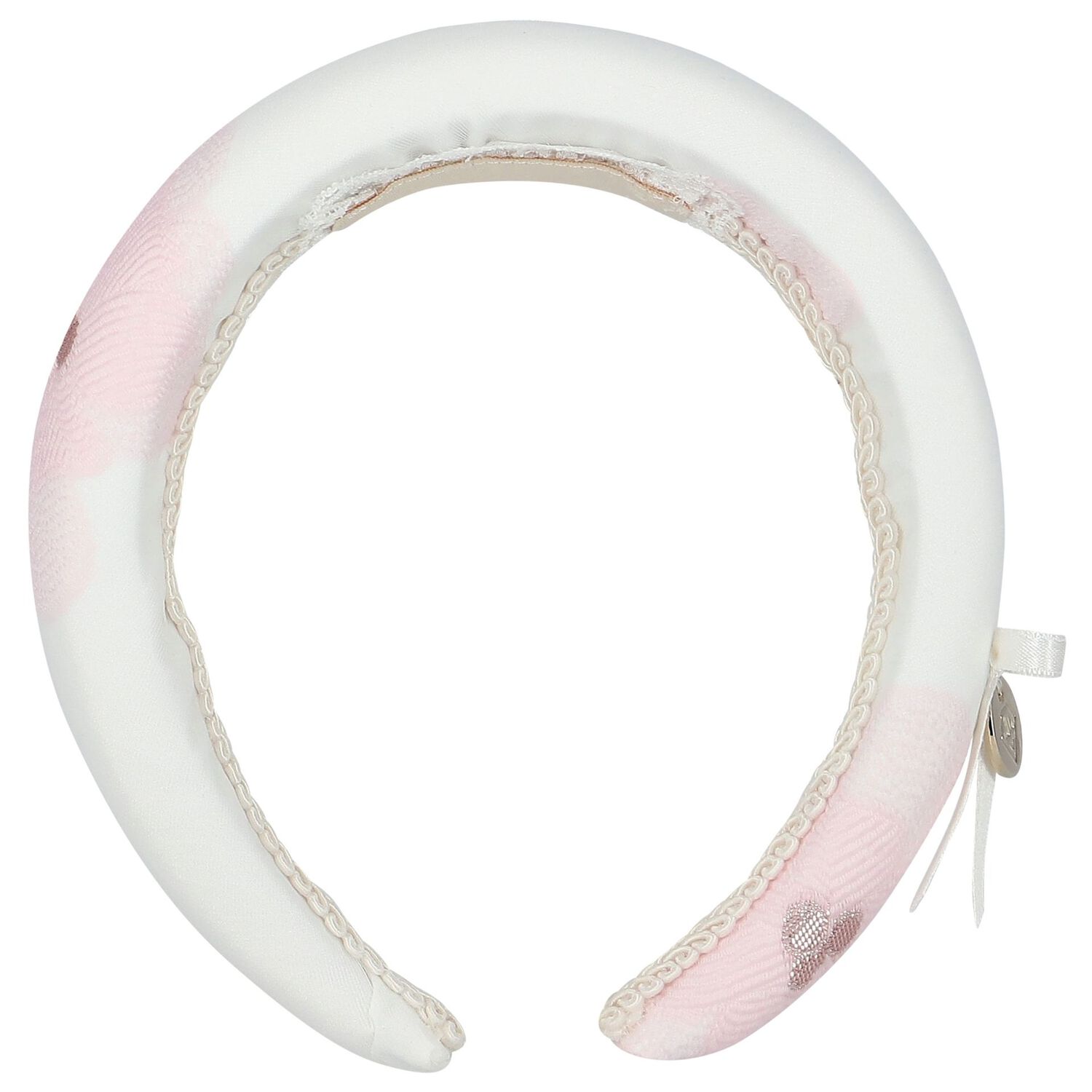 Girls Pink & White Jacquard Headband, 1, hi-res image number null
