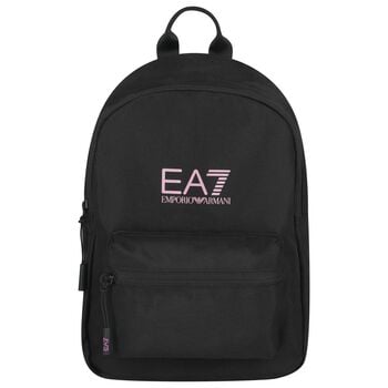 Girls Black & Pink Logo Backpack