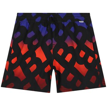 Boys Black Logo Swim Shorts