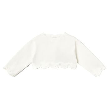 Baby Girls Ivory Knitted Cardigan 