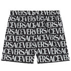 Boys Black Logo Swim Shorts, 1, hi-res
