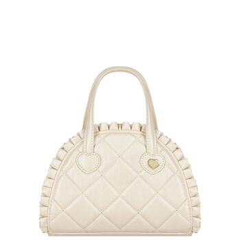 Girls Ivory Logo Quilted Handbag