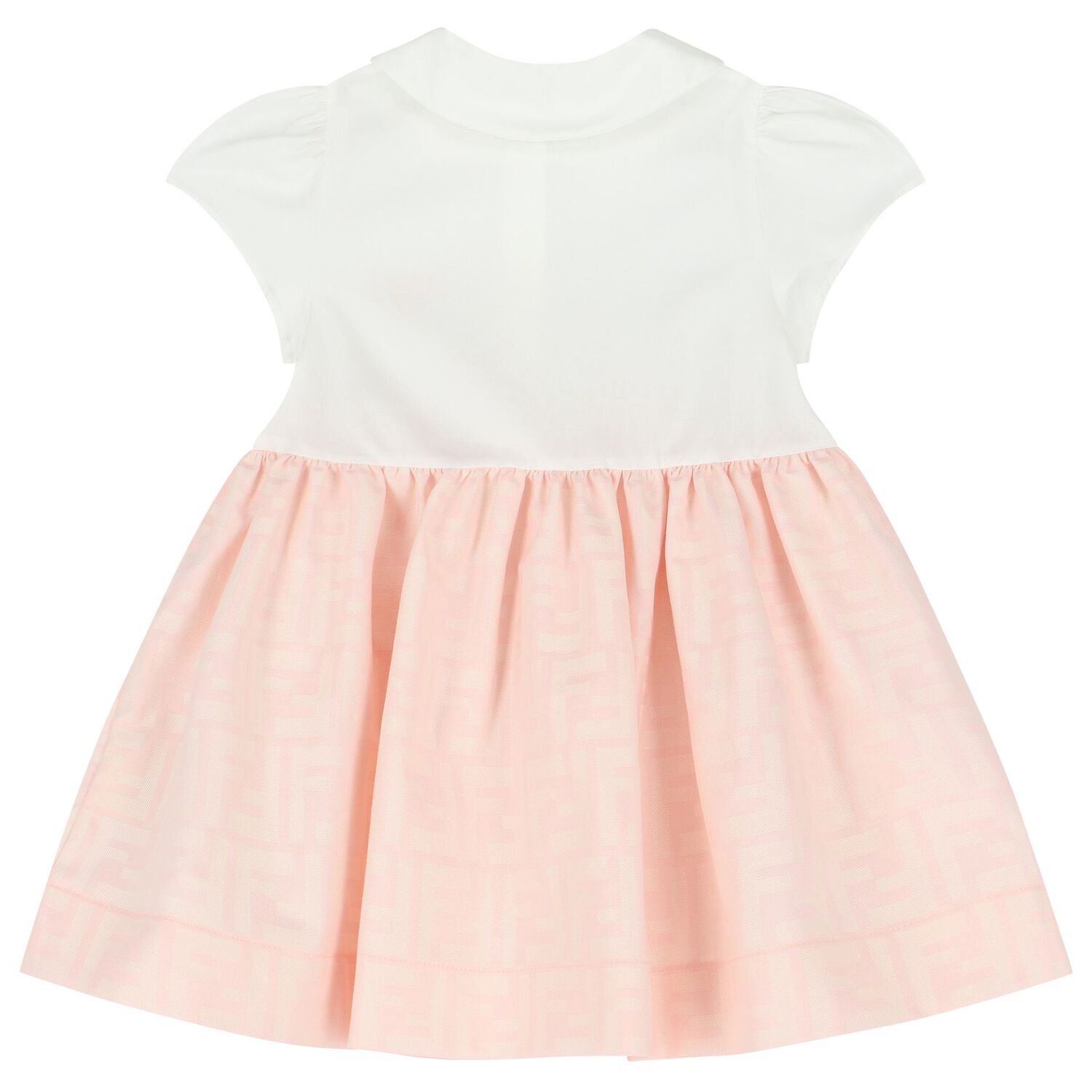 Baby Girls White & Pink FF Logo Dress, 1, hi-res image number null