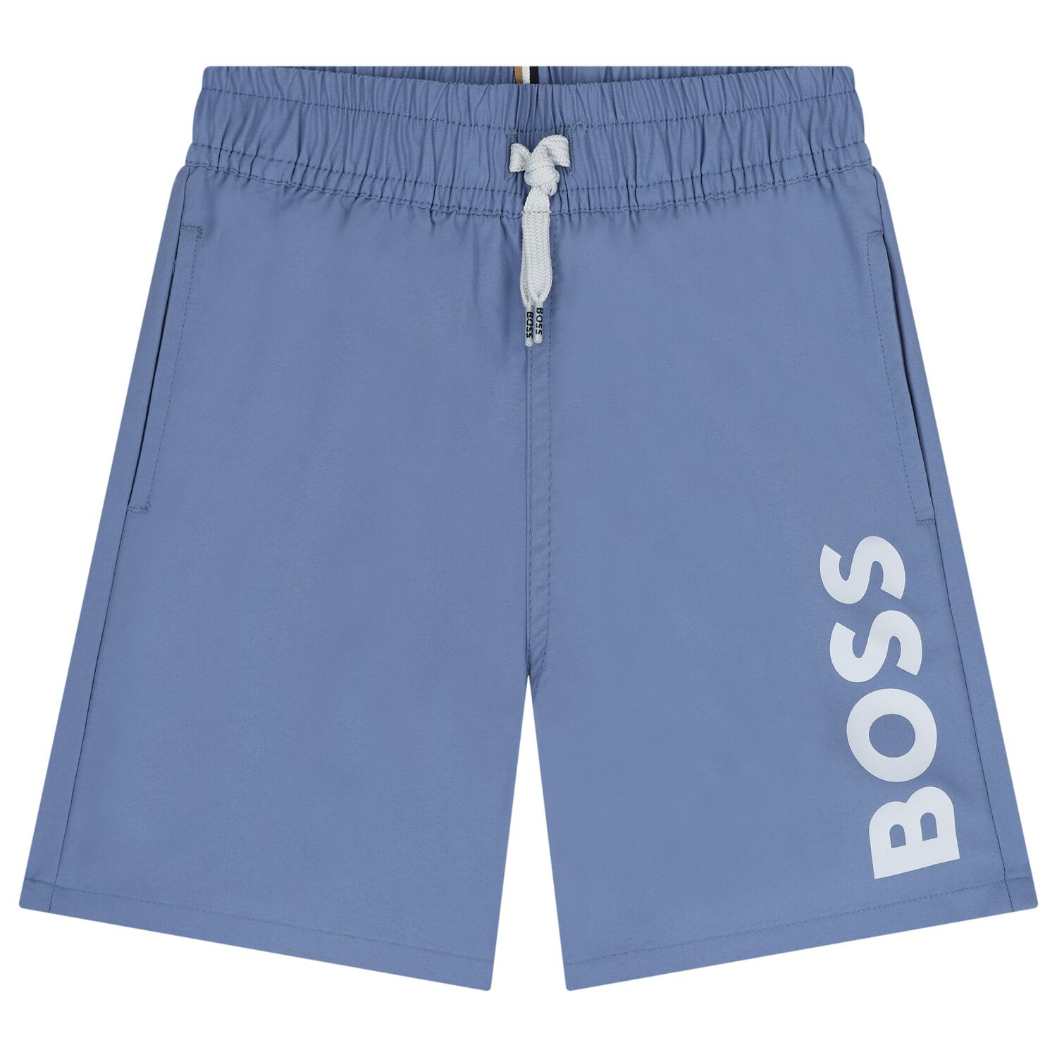 Boys Blue Logo Swim Shorts, 2, hi-res