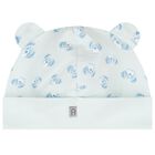 Baby Boys Blue Teddy Bear Logo Hat, 2, hi-res