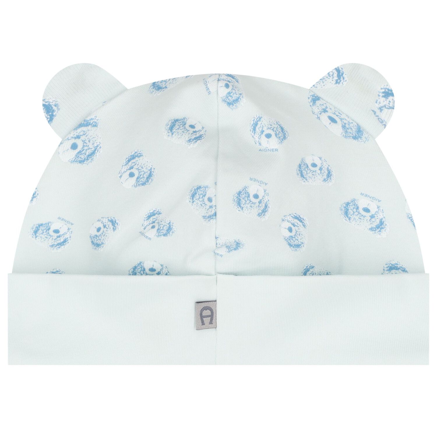 Baby Boys Blue Teddy Bear Logo Hat, 2, hi-res