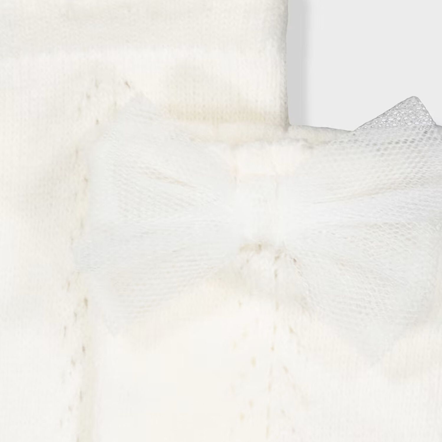 Younger Girls White Bow Knitted Socks, 4, hi-res