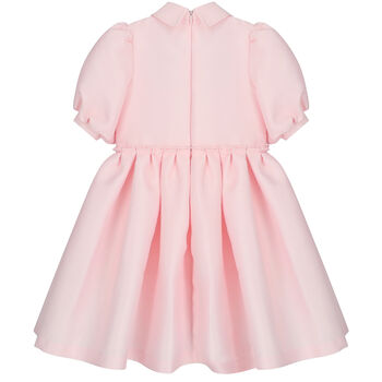 Girls Pink Embellished Satin Dress
