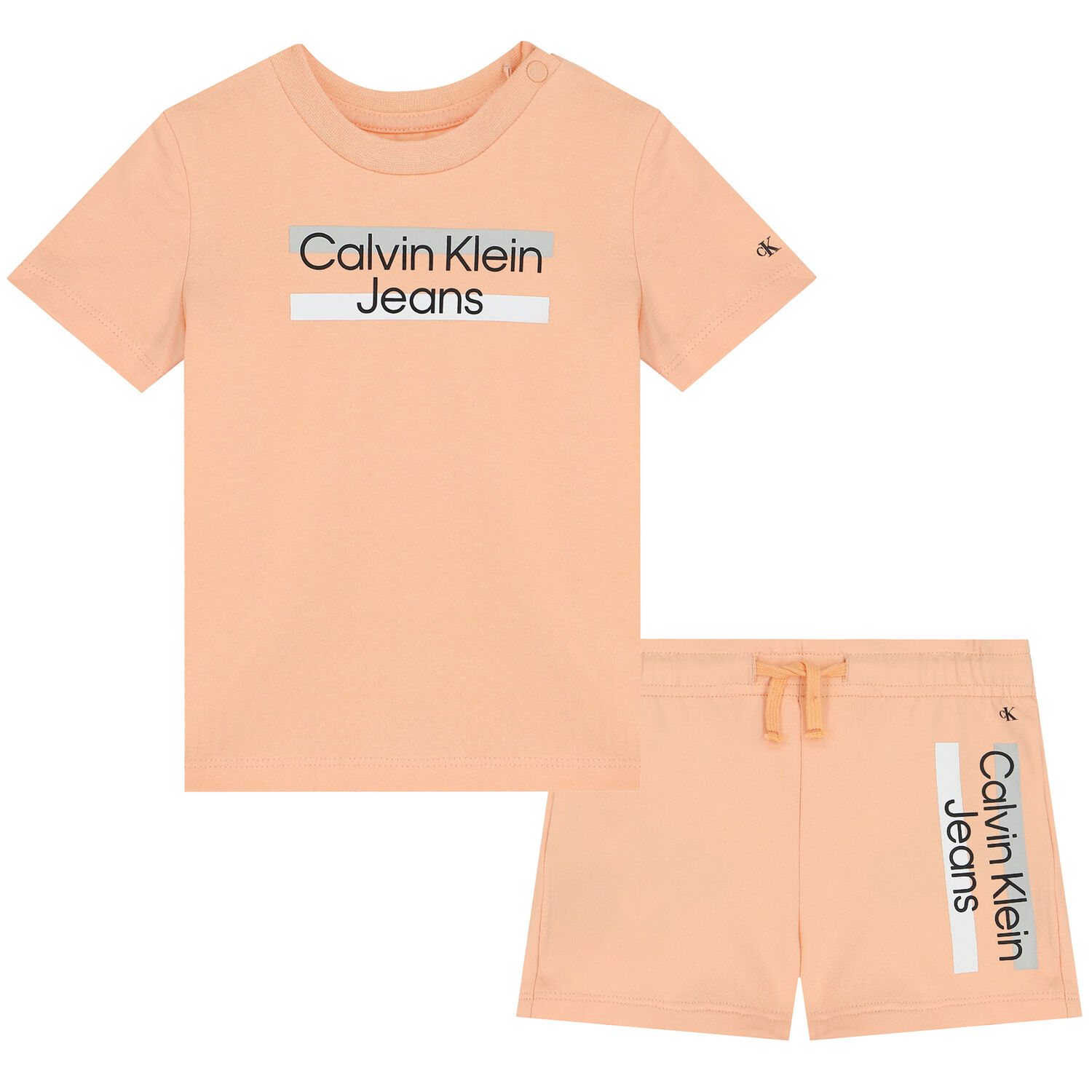Younger Girls Coral Logo Shorts Set, 2, hi-res