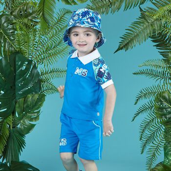 Boys Blue Polo Short Set