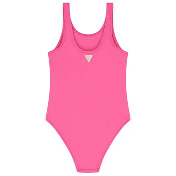 Girls Pink Logo Swimsuit
