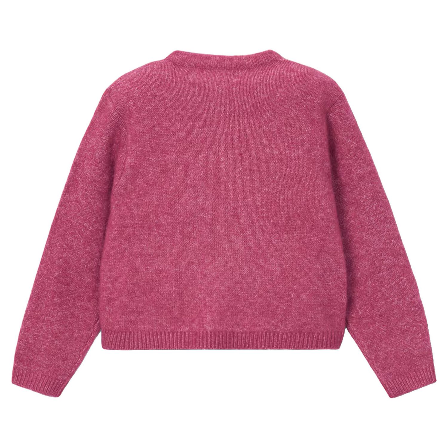 Girls Pink Bow Knitted Cardigan , 2, hi-res