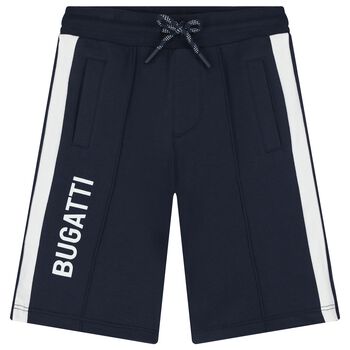 Boys Navy Blue Logo Shorts