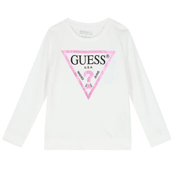 Girls White Logo Sweatshirt