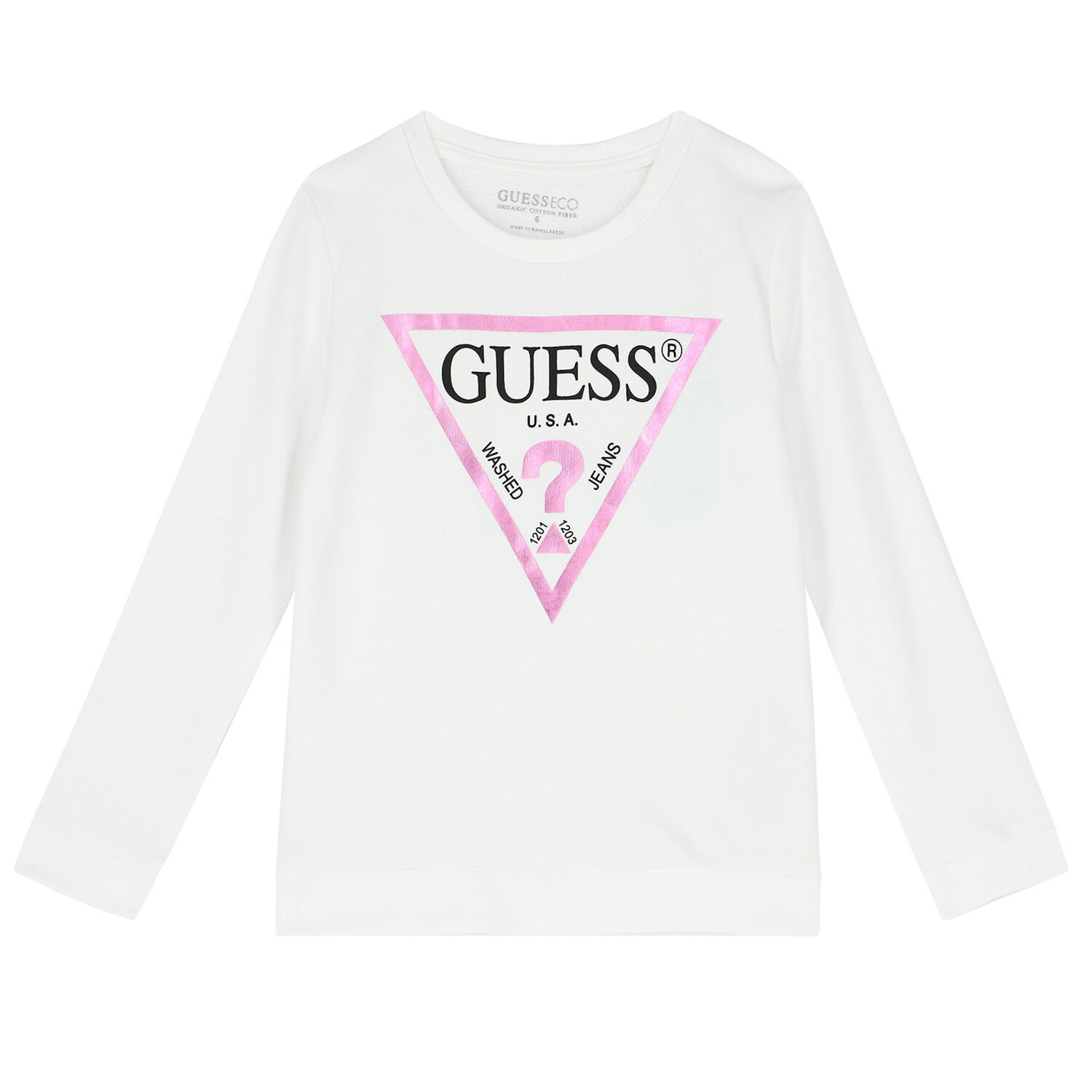 Girls White Logo Sweatshirt, 1, hi-res image number null