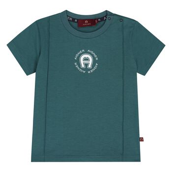 Younger Boys Green Logo T-Shirt