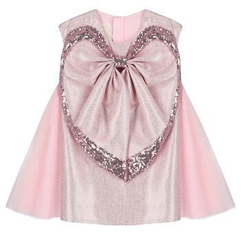 Girls Pink Heart Dress