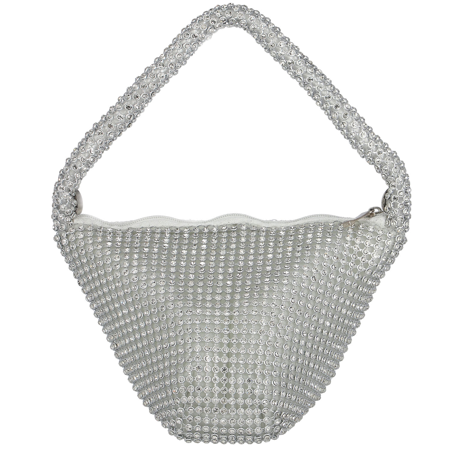Silver Embellished Rhinestones Bag, 1, hi-res