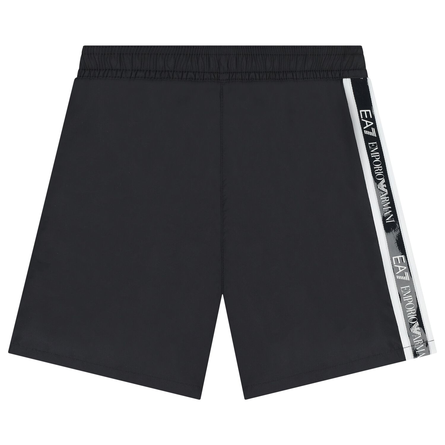 Boys Black Logo Swim Shorts, 1, hi-res