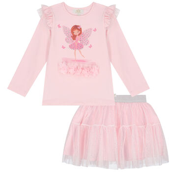 Girls Pink Fairy Tulle Skirt Set