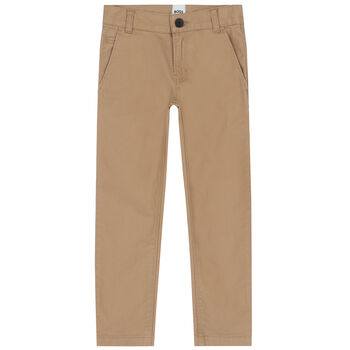 Boys Beige Chino Trousers