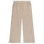 Girls Beige & Silver Trousers Set, 1, hi-res