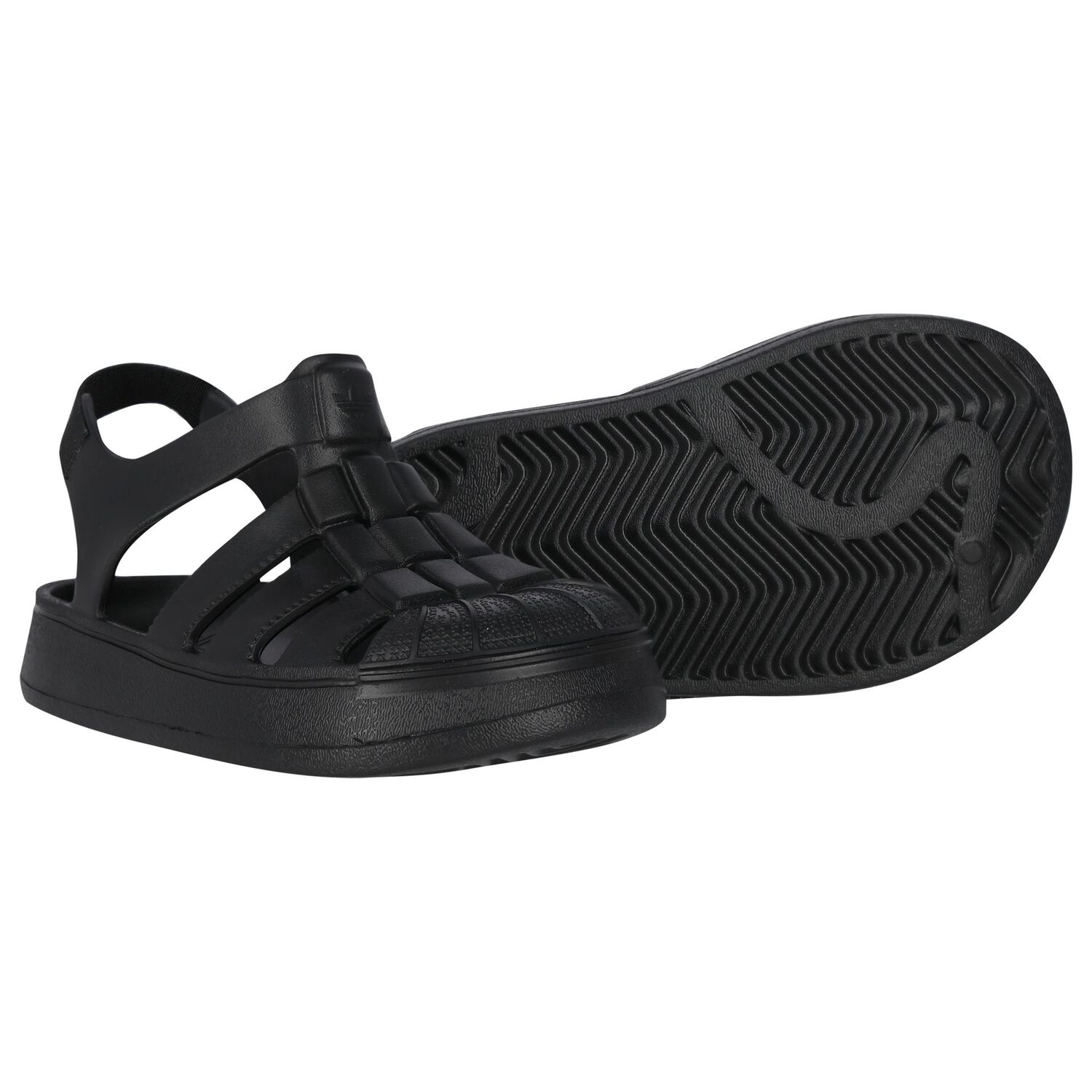 Black Logo Superstar Sandals, 1, hi-res
