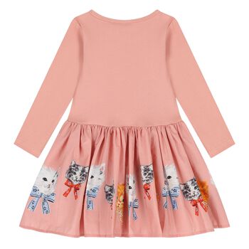 Younger Girls Pink Cat Dress