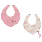 Baby Girls Pink & Ivory Animals Bibs ( 2-Pack ), 1, hi-res