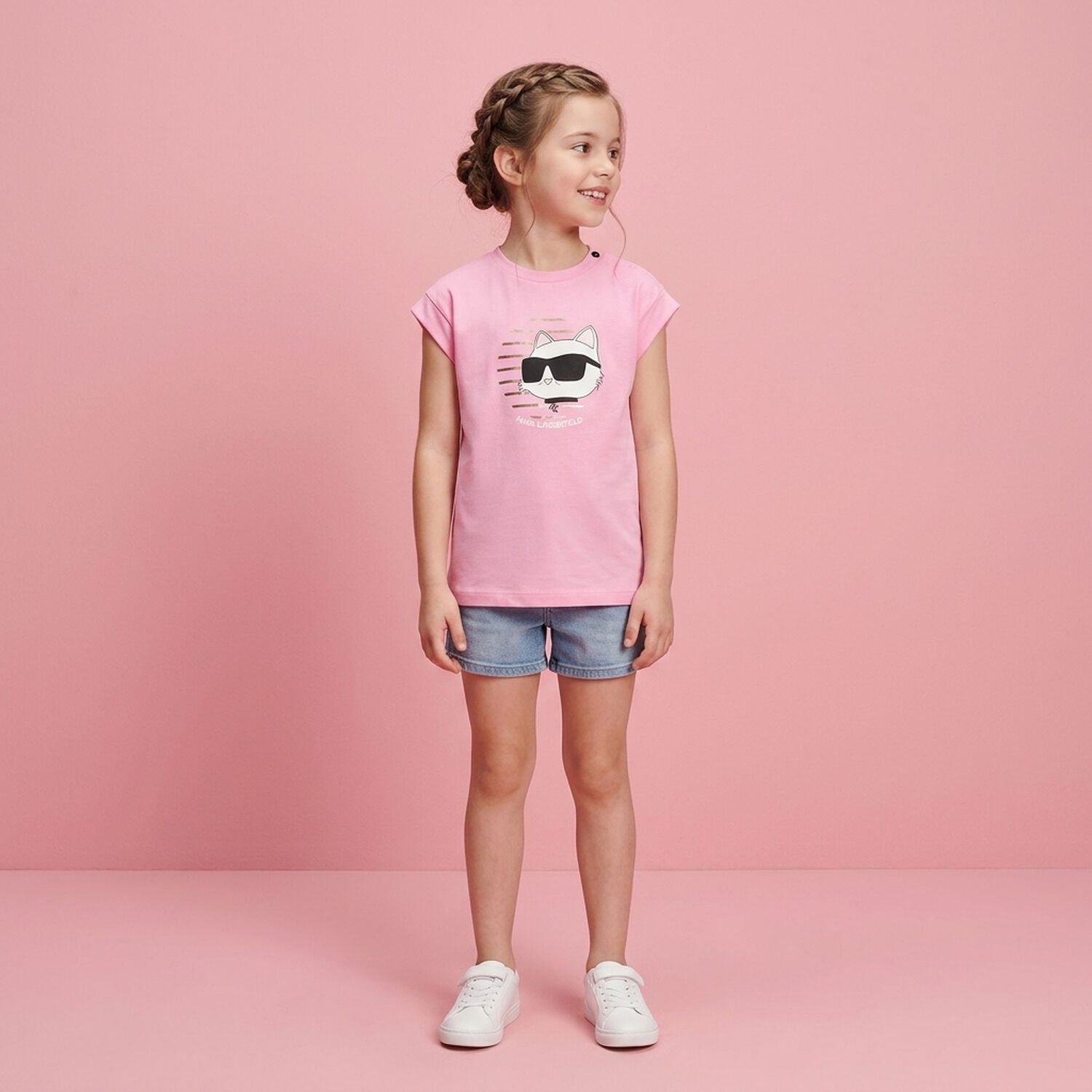 Girls Pink Choupette Logo Dress, 1, hi-res