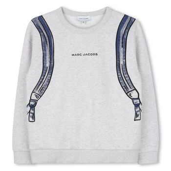 Boys Grey Logo Backpack Sweatshirt