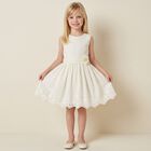 Girls Ivory Floral Lace Dress, 1, hi-res
